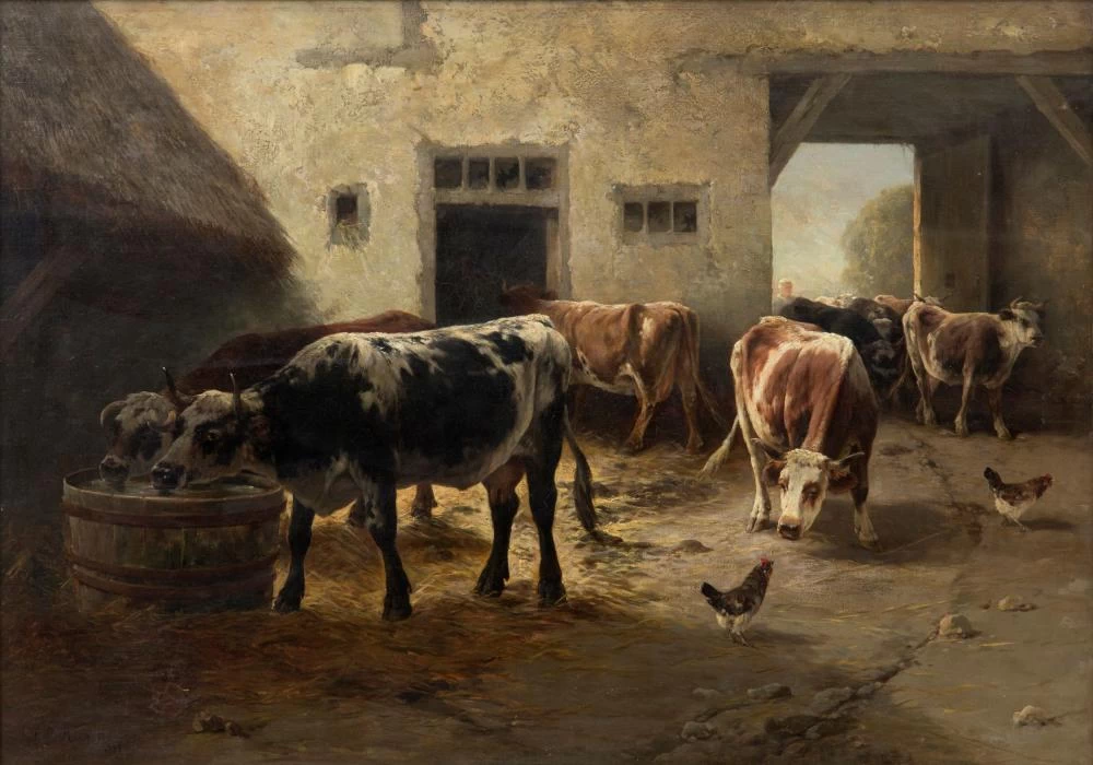 Francesco Paolo Michetti - 192, Stalla e gallo
